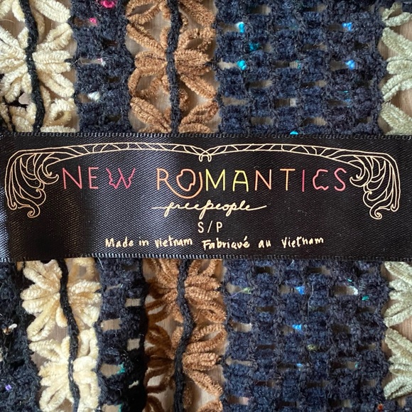 Free People New Romantics crochet Stripe Knit Top - Picture 7 of 9